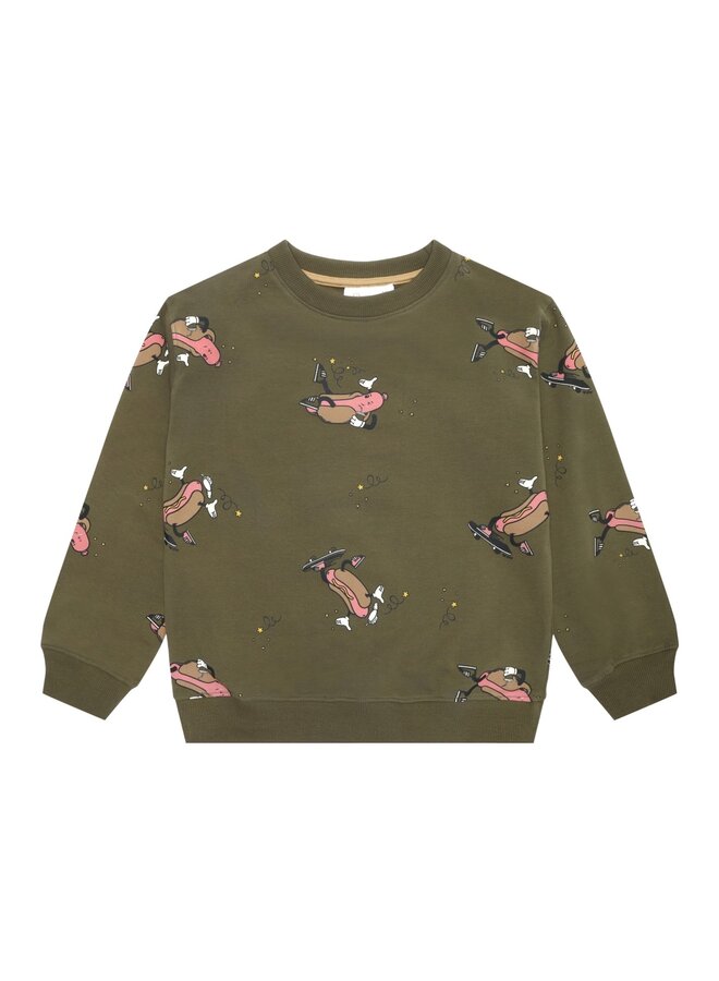 Sweatshirt Hot Dog - Ivy Green