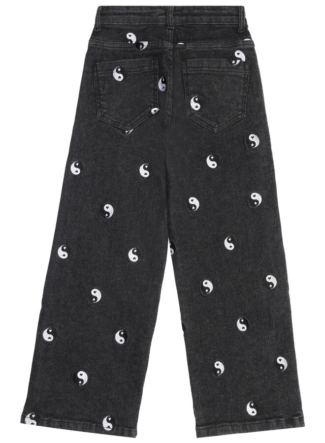 Wide jeans YingYang - Black denim wash