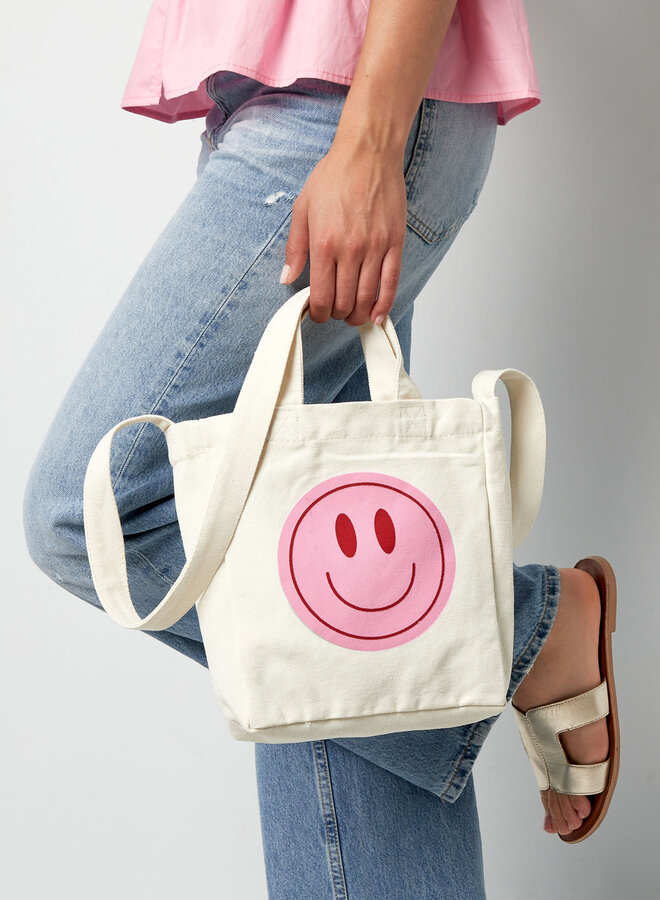 Canvas tas smiley - S