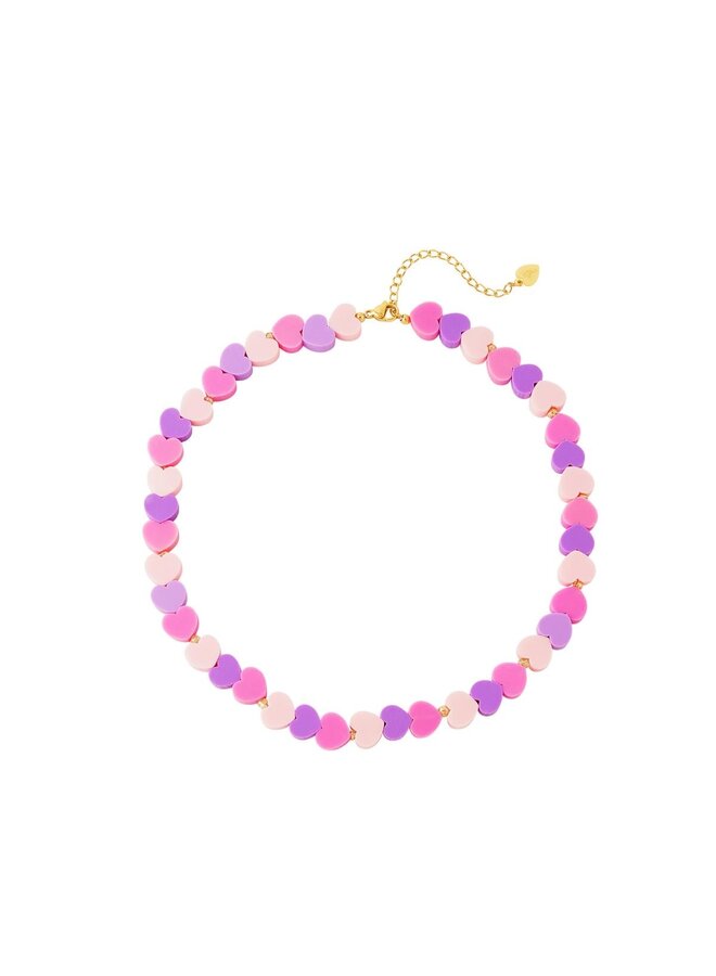 Ketting zomerharten roze - paars