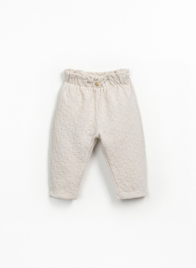 Jersey trouser broderie - grés