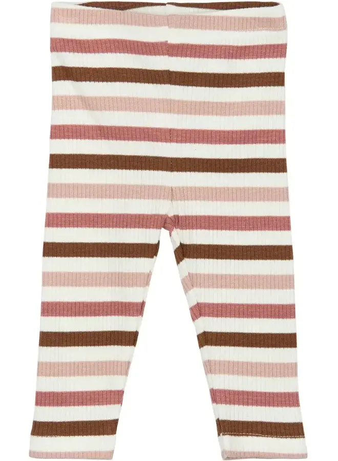 TNSBPama Rib  Leggings - Withered rose striped