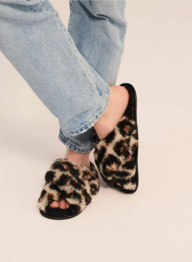 Alwero sloffen Twenn X - Leopard Black