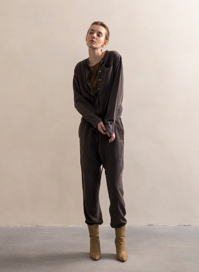 Lyocell woven jumpsuit - graphite