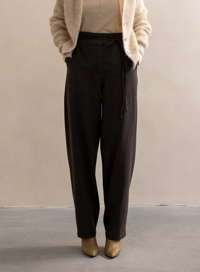 Wide woven pants - graphite