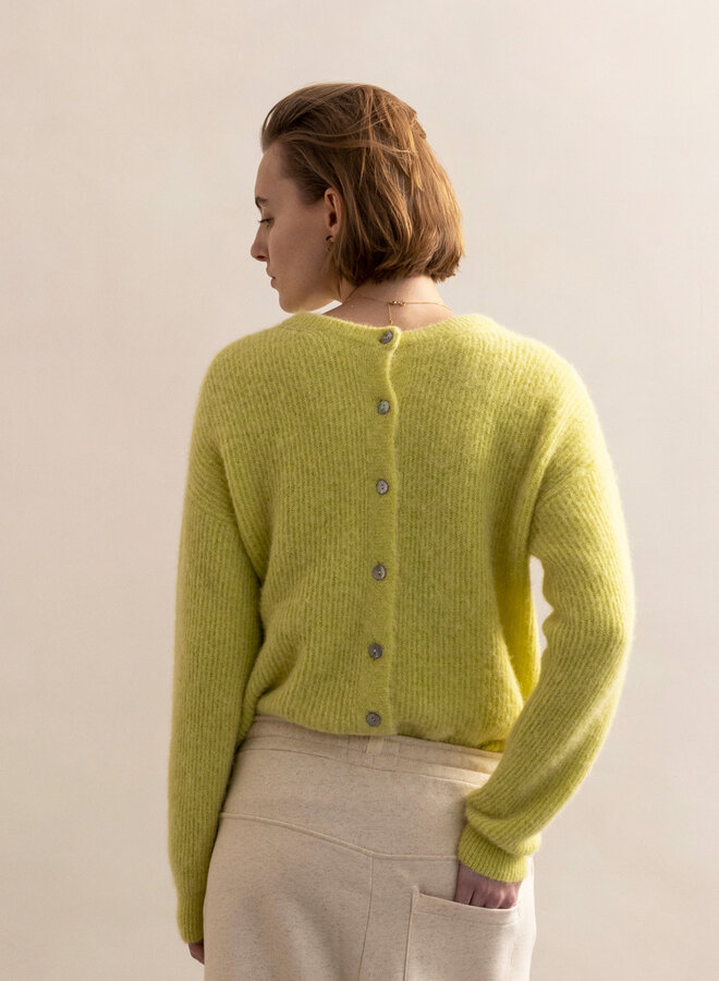 Two-way knit cardigan - Zesty Lime