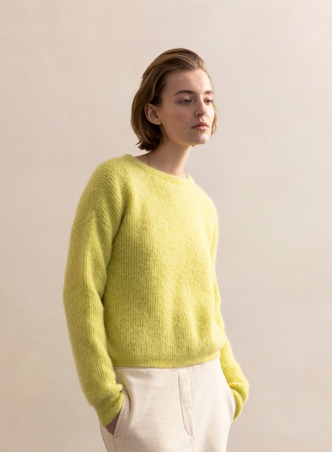 Two-way knit cardigan - Zesty Lime