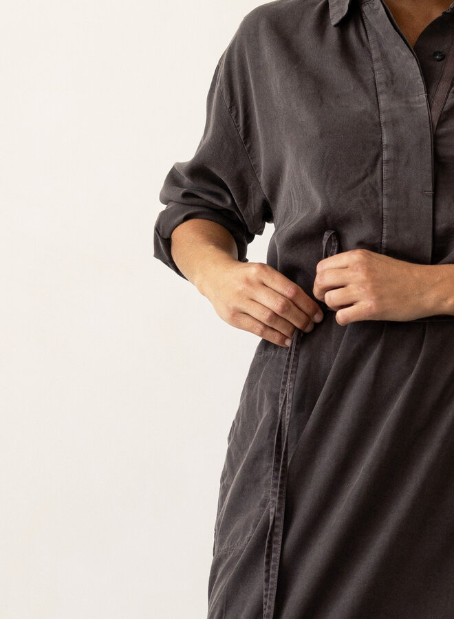 Lyocell shirt dress - graphite