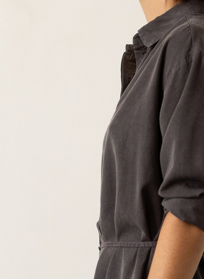 Lyocell shirt dress - graphite