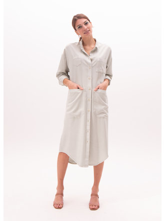 Nathalie Vleeschouwer Misty green oversized denim shirt dress Nathalie Vleeschouwer Misty green oversized denim shirt dress