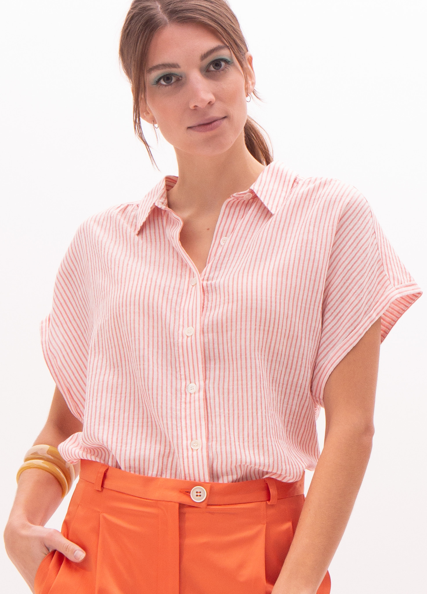Vleeschouwer Toronto roze gestreept hemdje - Nathalie Vleeschouwer