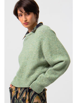 Nathalie Vleeschouwer women Saporro misty green cable jumper Nathalie Vleeschouwer women Saporro misty green cable jumper