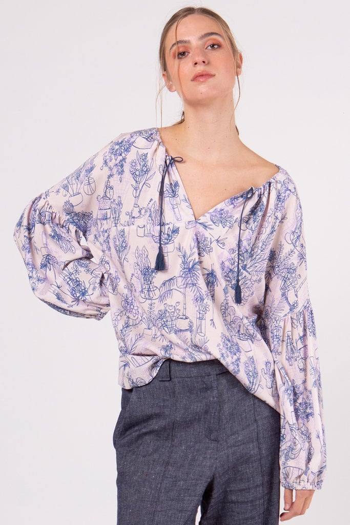 Nathalie Vleeschouwer Vania lila stencil blouse
