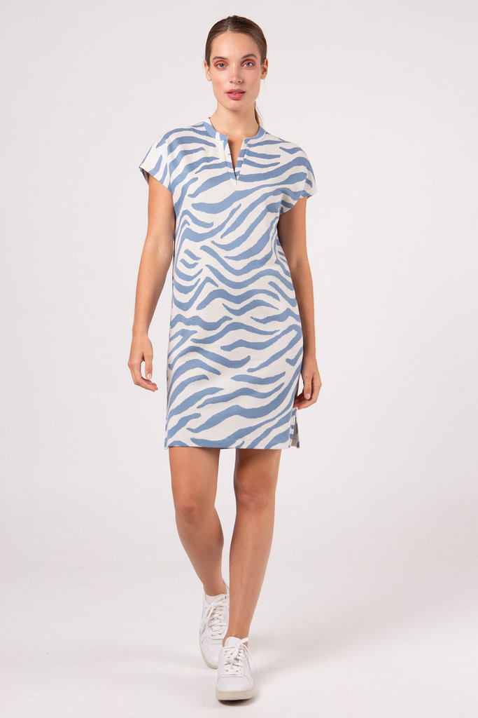 Nathalie Vleeschouwer Vogue sky blue zebra dress