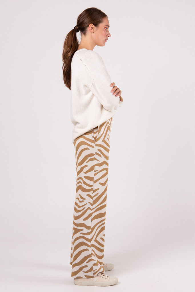 Nathalie Vleeschouwer Wirry sand zebra trousers