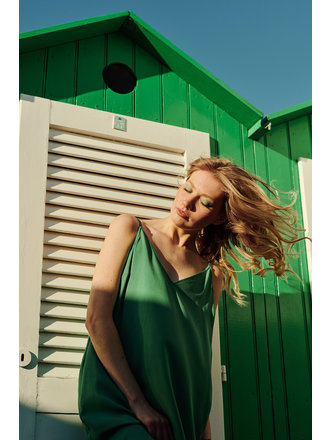 Nathalie Vleeschouwer Vice green Tencel slip dress Nathalie Vleeschouwer Vice green Tencel slip dress