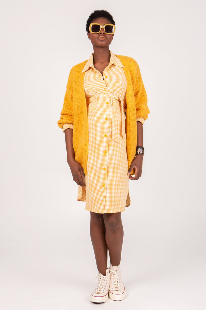 Fragile Zarifa yellow checks dress