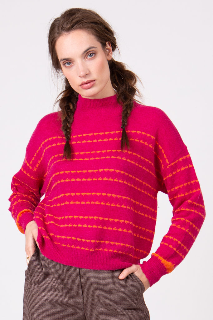 Nathalie Vleeschouwer women Alaska raspberry turtleneck knitted sweater