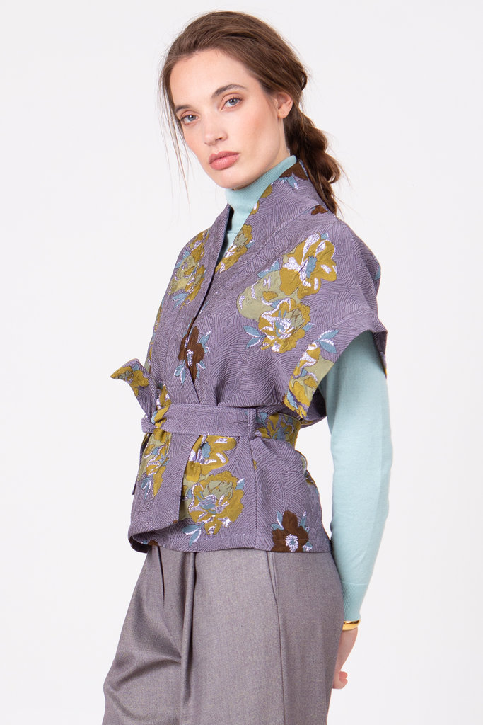 Nathalie Vleeschouwer women Anzu lila brokaat kimonojasje