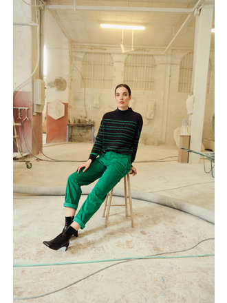 Nathalie Vleeschouwer women Zoy broek in ultra marine green Nathalie Vleeschouwer women Zoy broek in ultra marine green