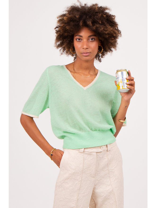 Aveiro top in spring green - Nathalie Vleeschouwer