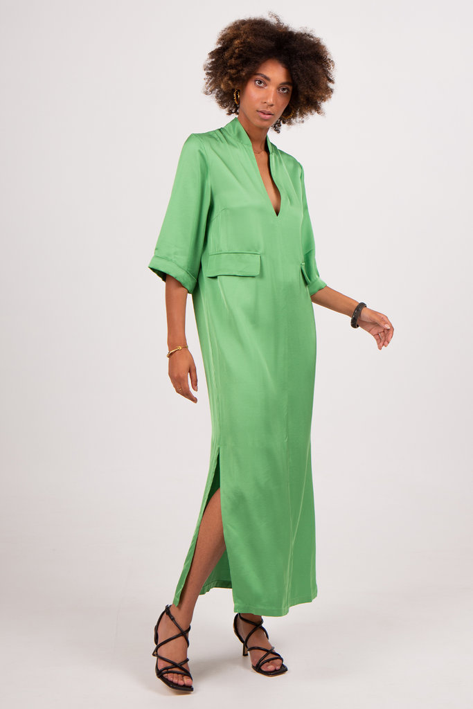 Nathalie Vleeschouwer women Bonita silky green dress
