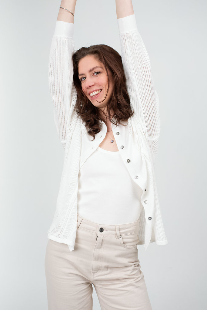 Nathalie Vleeschouwer women Seccheto white knitted lace vest