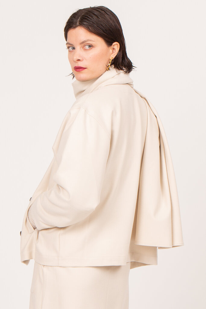 Nathalie Vleeschouwer women Charel vanilla jacket with scarf