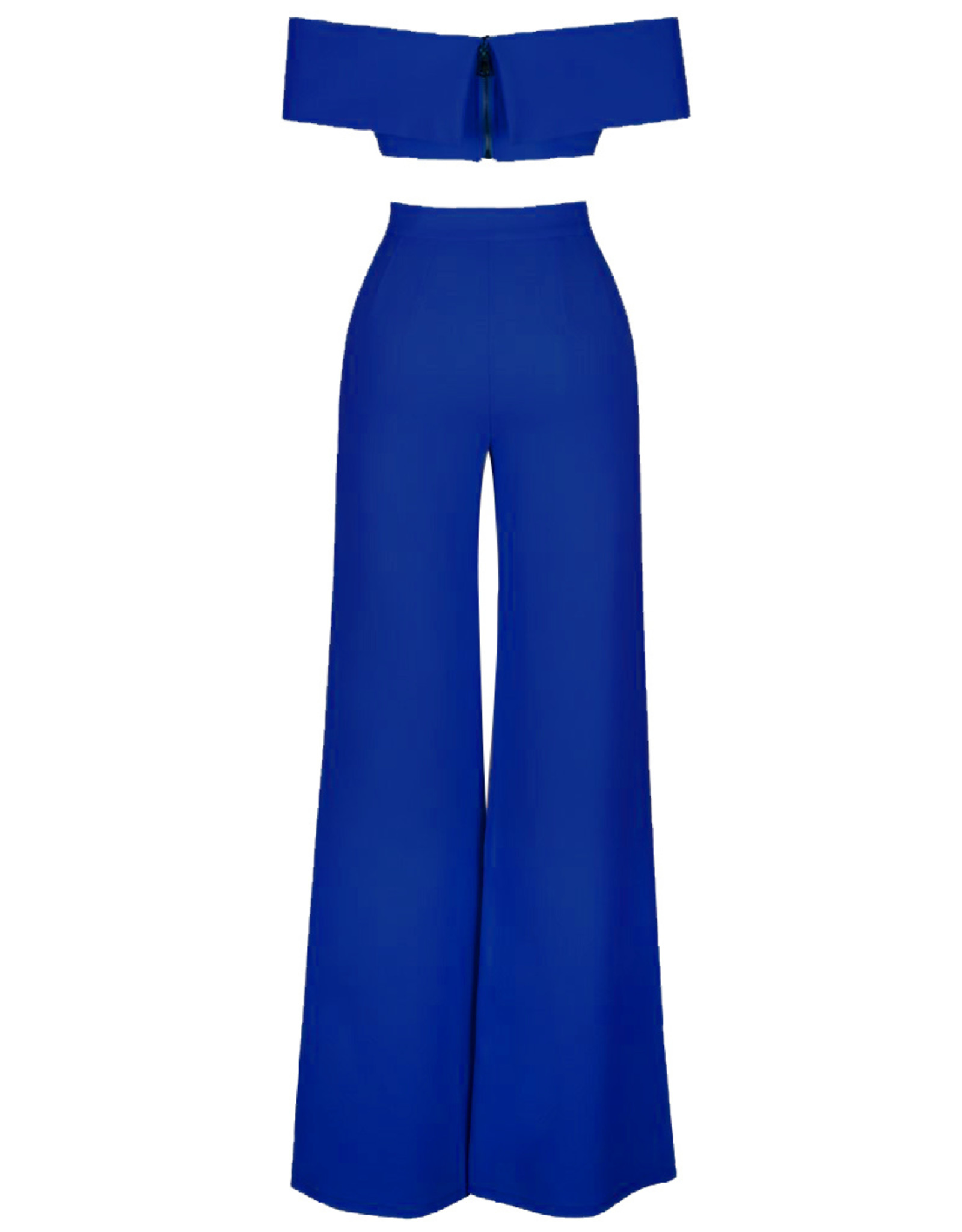 Luscious The Label | Blue Two-Piece Set: Pants and Off Shoulder Top ...