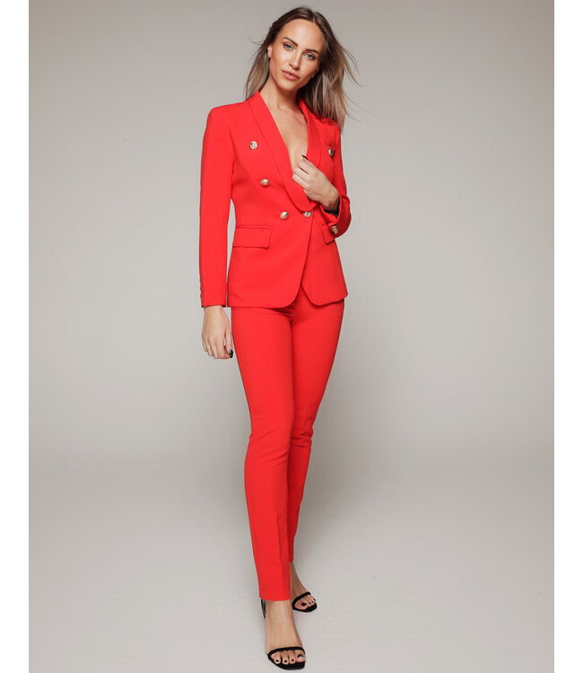 Luscious The Label | Laura Red Two-Piece Set: Blazer and Pants ...
