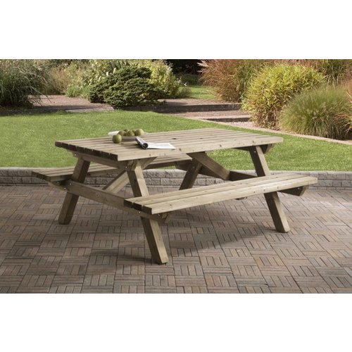 Talen Staphorst TALEN Staphorst - Picknicktafel 180x160 (45mm.)- Geïmpregneerd