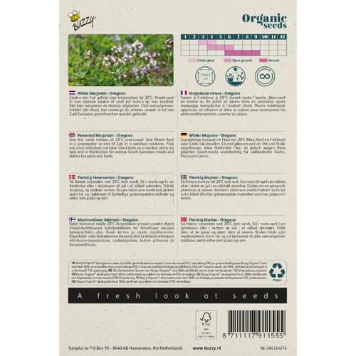 Buzzy Organic Buzzy Organic Wilde Marjolein - Oregano (BIO)