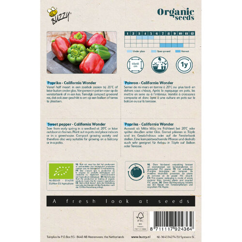 Buzzy Organic Buzzy Organic Paprika California Wonder (BIO)
