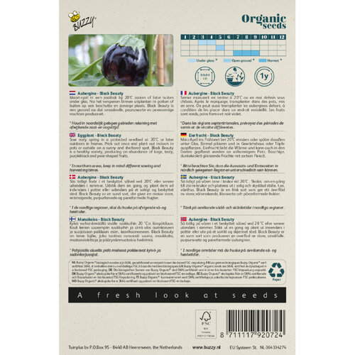 Buzzy Organic Buzzy Organic Aubergine Black Beauty (BIO)
