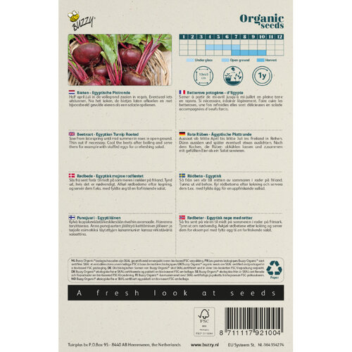 Buzzy Organic Buzzy Organic Bieten Egyptische Platronde (BIO)