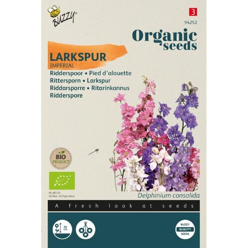 Buzzy Organic Organic Delphinium, Ridderspoor Imperial (BIO)