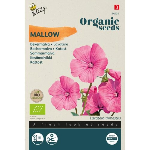 Buzzy Organic Organic Lavatera, Bekermalva rose/rood (BIO)