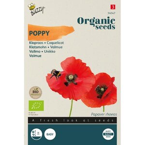 Buzzy Organic Organic Papaver, Klaproos Rood (BIO)