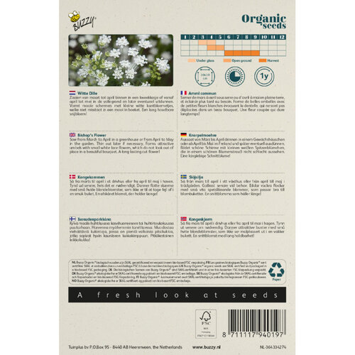 Buzzy Organic Buzzy Organic Ammi Majus, Witte Dille (BIO)