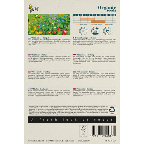 Buzzy Organic Buzzy Organic Wildbloemen mengsel (BIO)