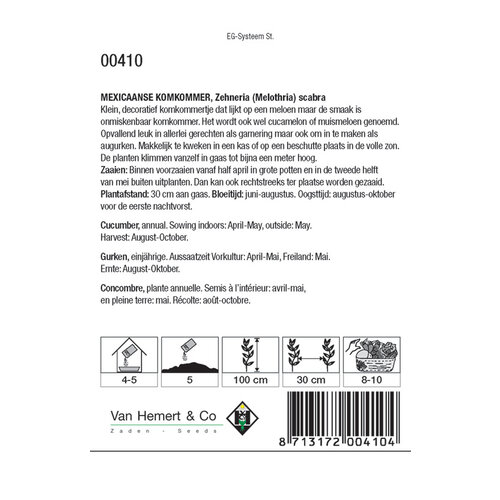 Van Hemert & Co Zaden Mexicaanse Komkommer - Zehneria Scabra Van Hemert & Co Zaden Mexicaanse Komkommer - Zehneria Scabra