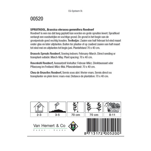 Van Hemert & Co Zaden Spruitkool - Roodnerf Van Hemert & Co Zaden Spruitkool - Roodnerf