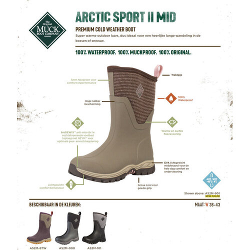 Muckboot Muckboot - Arctic Sport II Mid Zwart - Dames