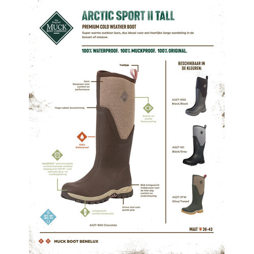 Muckboot Muckboot - Arctic Sport II Tall Chocolade/Beige - Dames