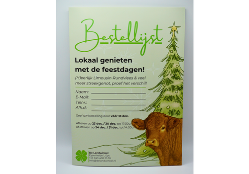 Bestellijst Feestdagen '25