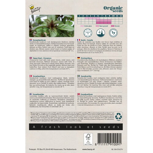 Buzzy Organic Kaneel Basilicum - Organic Buzzy BIO Buzzy Organic Kaneel Basilicum - Organic Buzzy BIO