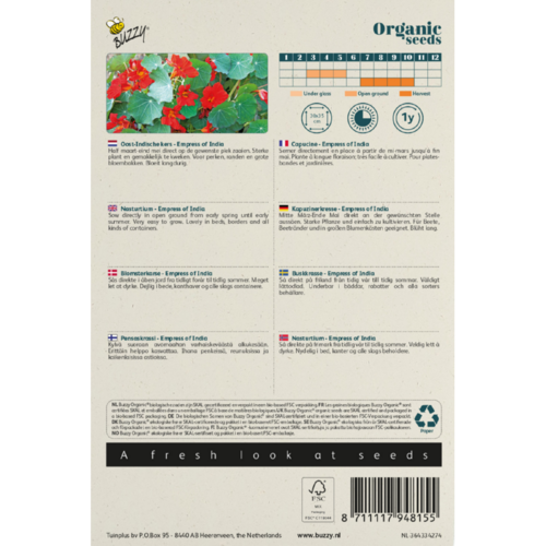 Buzzy Organic  Tropaeolum - Empress of India - Buzzy Organic (BIO)