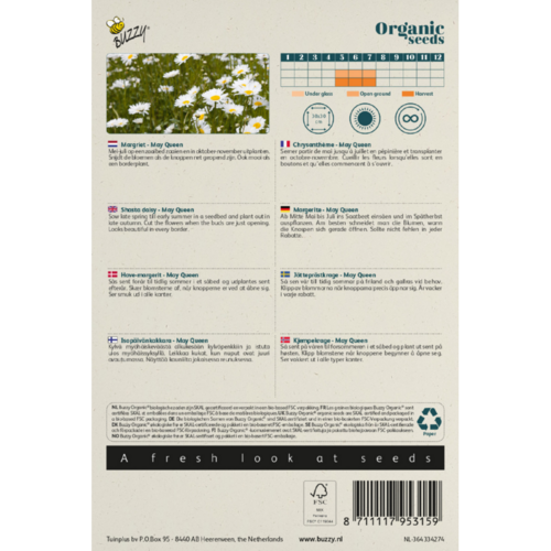 Buzzy Organic Chrysanthemum Margriet - May Queen - Buzzy Organic (BIO)