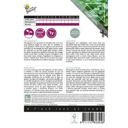 Buzzy Organic Citroenbasilicum - Microgreens