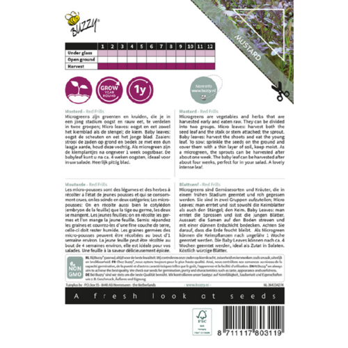 Buzzy Organic Mosterd Red Frills - Microgreens